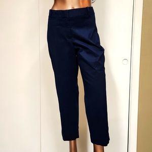 Talbots Cropped Curvy Style Blue Cotton Pants Size 12